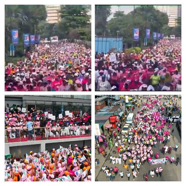 Massive Crowd As Apc Women Shut Lagos For Tinubu Video Photos P M