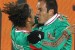 Mexico's striker Cuauhtemoc Blanco celebrates (R) celebrates with teammate Giovani dos Santos after scoring his team's second goal against France from the penalty spot during the 2010 World Cup group A first round football match between Mexico and France on June 17, 2010 at Peter Mokaba stadium in Polokwane. NO PUSH TO MOBILE / MOBILE USE SOLELY WITHIN EDITORIAL ARTICLE - AFP PHOTO / VALERY HACHE
