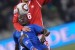 Honduras' midfielder Hendry Tomas (front) fights for the ball with Switzerland's midfielder Benjamin Huggel during the Group H first round 2010 World Cup football match Switzerland Vs.Honduras on June 25, 2010 at Free State Stadium in Mangaung/Bloemfontein. NO PUSH TO MOBILE / MOBILE USE SOLELY WITHIN EDITORIAL ARTICLE - AFP PHOTO / YURI CORTEZ