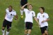 Germany's midfielder Thomas Mueller (C) celebrates with Germany's defender Jerome Boateng (nr 20), Germany's striker Lukas Podolski (nr 10) and Germany's midfielder Sami Khedira (nr 6) after scoring during the 2010 World Cup round of 16 football match Germany vs. England on June 27, 2010 at Free State stadium in Mangaung/Bloemfontein. NO PUSH TO MOBILE / MOBILE USE SOLELY WITHIN EDITORIAL ARTICLE - AFP PHOTO / PIERRE-PHILIPPE MARCOU