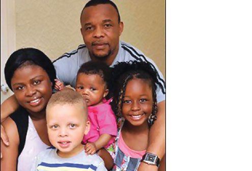 Baby nigerian family has white White baby