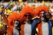 Netherlands supporters cheer prior to the start of the 2010 World Cup quarter-final football match Netherlands vs. Brazil on July 2, 2010 at Nelson Mandela Bay stadium in Port Elizabeth. NO PUSH TO MOBILE / MOBILE USE SOLELY WITHIN EDITORIAL ARTICLE - AFP PHOTO / FABRICE COFFRINI