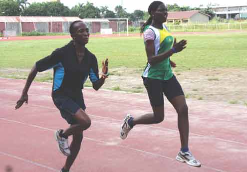 Athletes during one of their training sessions at UNILAG Sports Centre, Akoka, Yaba, Lagos, Nigeia. Photo: Akin Farinto.