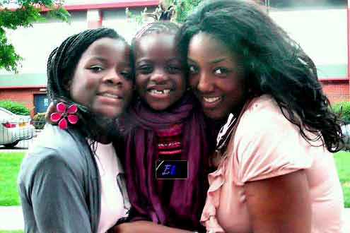 Dee Alli and her mentors Paula Imafidon (l) and Anne Marie Imafidon. Dee is first 5-year old to pass GCSE. She also got C in Maths.