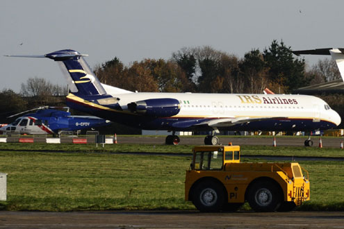 IRS aircraft: passengers disembark on runway