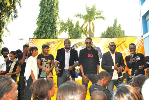 The remaining Project Fame contestants at E-Centre, Lagos.