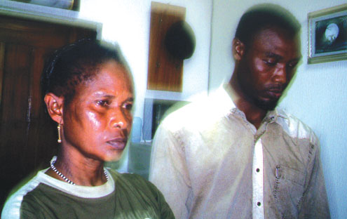 The suspects: Mrs. Wanosi Gbelibi and Lateef Rafiu.