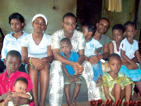 One of the wives of the deceased, Chief Aderotimi Fakoya, and his  ten children