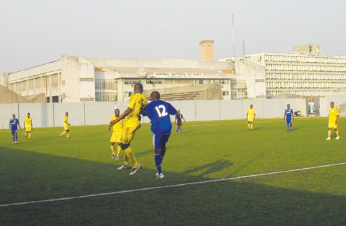 Action during a Lagos Junior League match.
