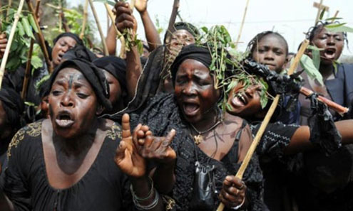 Women protesting in Jos.