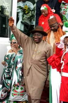 President Jonathan at a party meeting