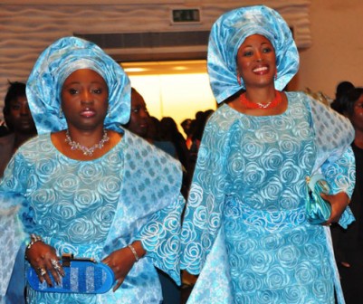 Deputy Governor of Ekiti State, Mrs Funmi Olayinka (right) with the First Lady of Ekiti State, Mrs. Bisi Fayemi (left) 