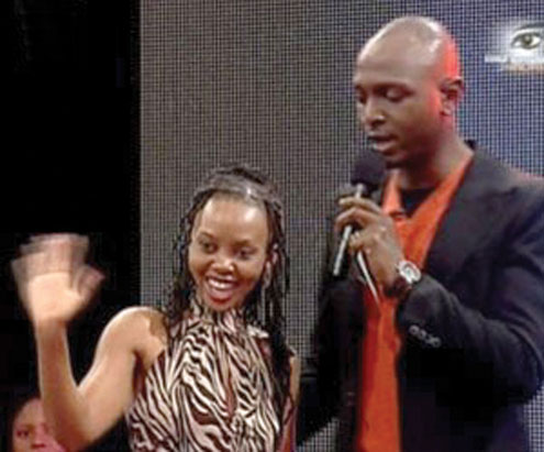 Nkuli with IK during her eviction