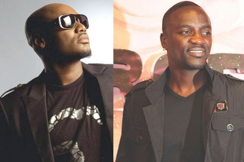 â€¢Tuface Idibia (left), Akon (right).