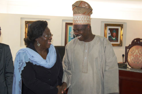 Gov. Amosun with the UNFPA Country Representatives,Dr.Agata Lawson.