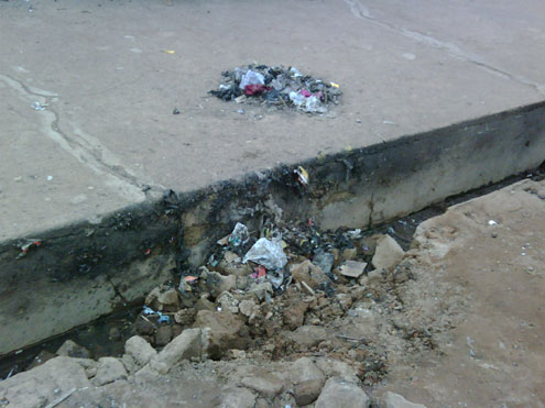 Scene of the bomb blast at Forcados Road, Kaduna.