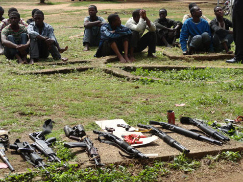 The 24 armed robbery suspect paraded by the police in Kaduna.