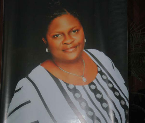 Portrait of Mrs Olukemi Mimiko and her husband, Dr Olusegun Mimiko during the Funeral ceremony of Pastor (Mrs) Kuteyi in Ondo town on Wednesday (yesterday)