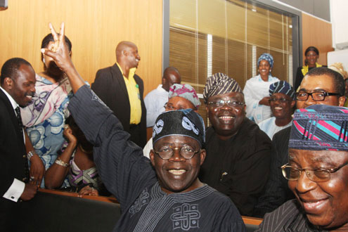 Asiwaju Bola Tinubu at the tribunal.