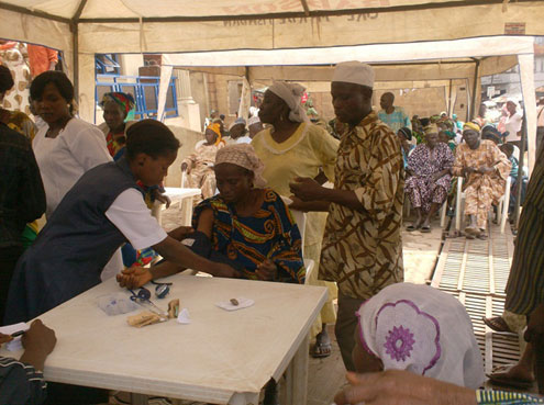 Patients been treated under free health care of USA based Nigerians medical team.