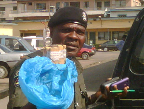 DSP Umoren E.J, with the object suspected to be bomb .