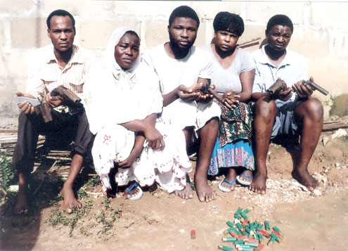 The robbery suspects arrested in Lagos.