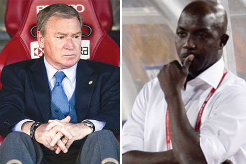 •L-R: Clemente: Sacked yesterday by Cameroon, Siasia: Knows fate with Nigeria on Friday.