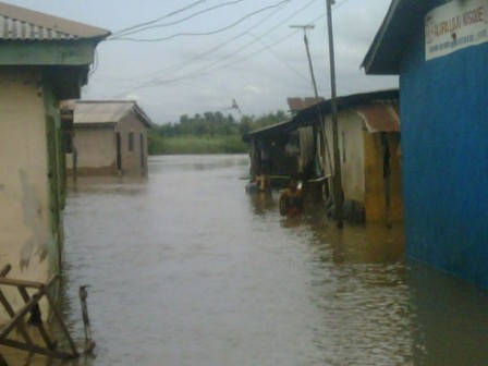 File photo: A flooded community in Lagos state: climate change coming