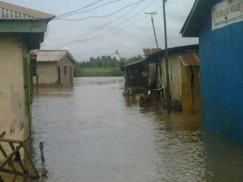 file photo: A flooded community in Ikosi-Isheri Local Council Development Area, LCDA of Lagos State.