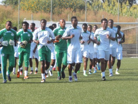 File Photo: Super eagles in one of their training sessions
