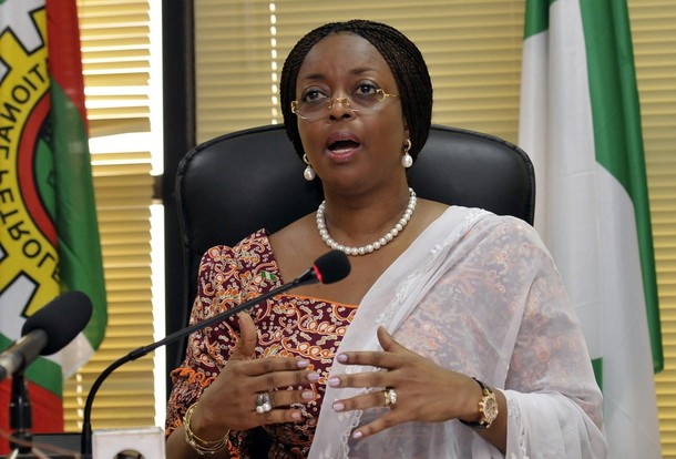Nigeria’s Minister of Petroleum Diezani Allison-Madueke speaks at a media briefing on a new gas price regime in the capital of Abuja