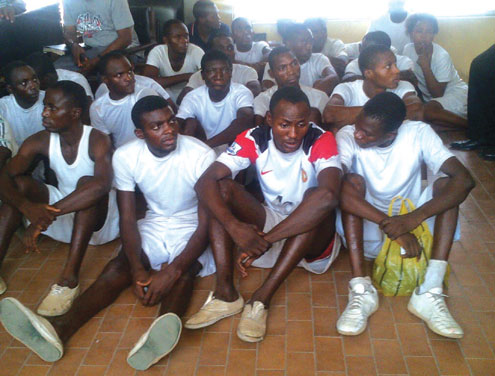 The police recruits arraigned for forgery.  PHOTO: Henry Ojelu.