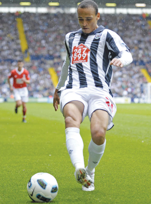 Osaze in action for West Bromwich Albion.