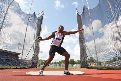 Lawrence Okoye in a recent discuss competition.