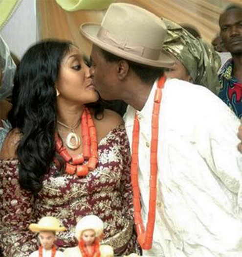 Okotie and Stephanie during their traditional marriage in 2008.