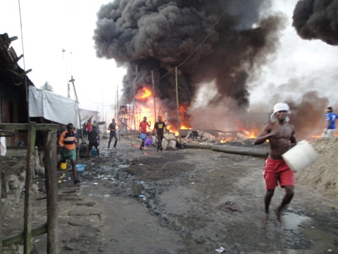 Elechi beach- army sets oil bunkering equipment on fire