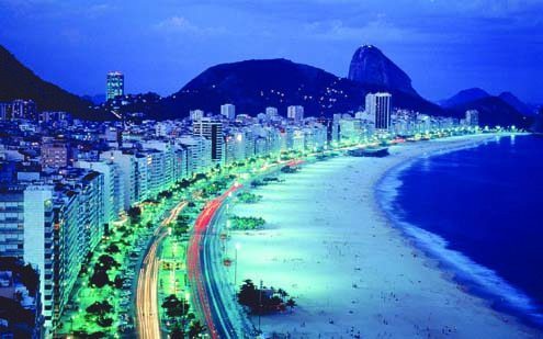 Copacabana beach at rio-de-Janeiro, Brazil.