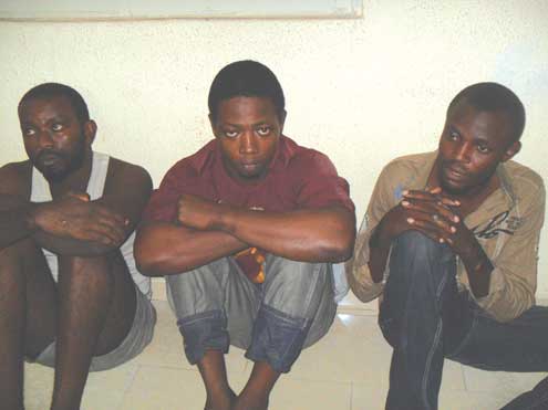 Suspected kidnappers paraded today at Ikeja Police Command.