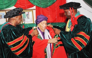 Vice President sambo with President Ellen Johnson Sirleaf