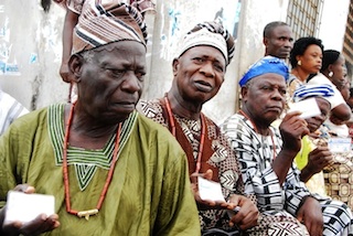 Some of the Owo High Chiefs at the polling boot