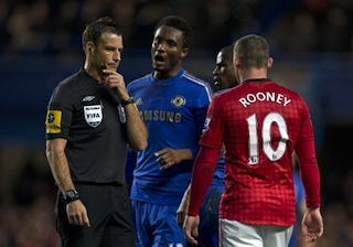 Mark Clattenburg with Mikel Obi