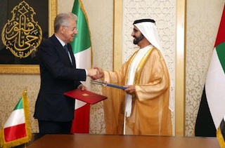 Sheikh Mohammed bin Rashid al-Maktoum with Italian PM Mario Monti