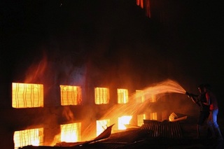 The garment factory burning