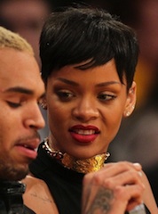 What is Rihanna telling Brown here?