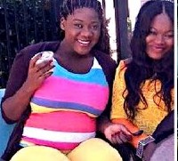 Mercy, left,  with a friend during her pregnancy