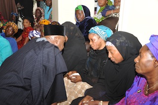 VP Namadi Sambo, with the widow of Yakowa, Amina