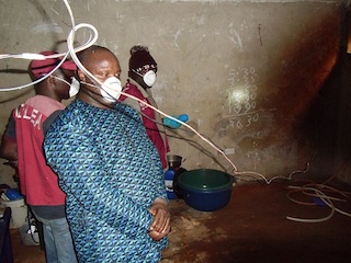 an NDLEA official in a sealed methamphetamine lab