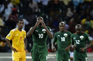 Alain Traore kissing bye to the Nations Cup