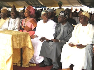 Governor Ibikunle Amosun, his wife, Funso, Aremo Olusegun Osoba, Asiwaju Bola Tinubu, Chief Bisi Akande