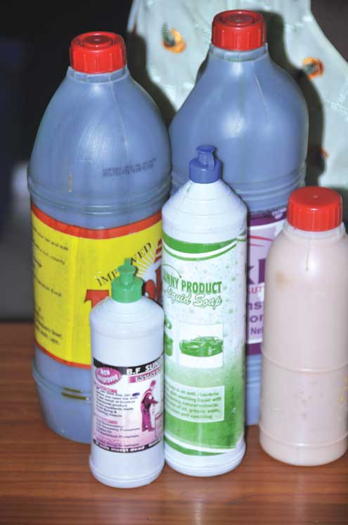 Bosede line of liquide soap products.